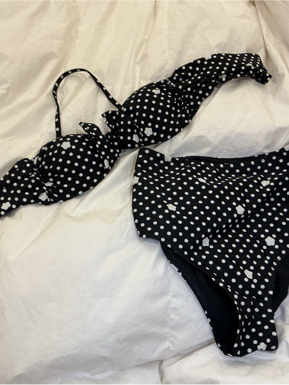 Tatyana Beach Bash "Tan Lines" Retro Polka Dot High-Waisted Bikini Set - Small